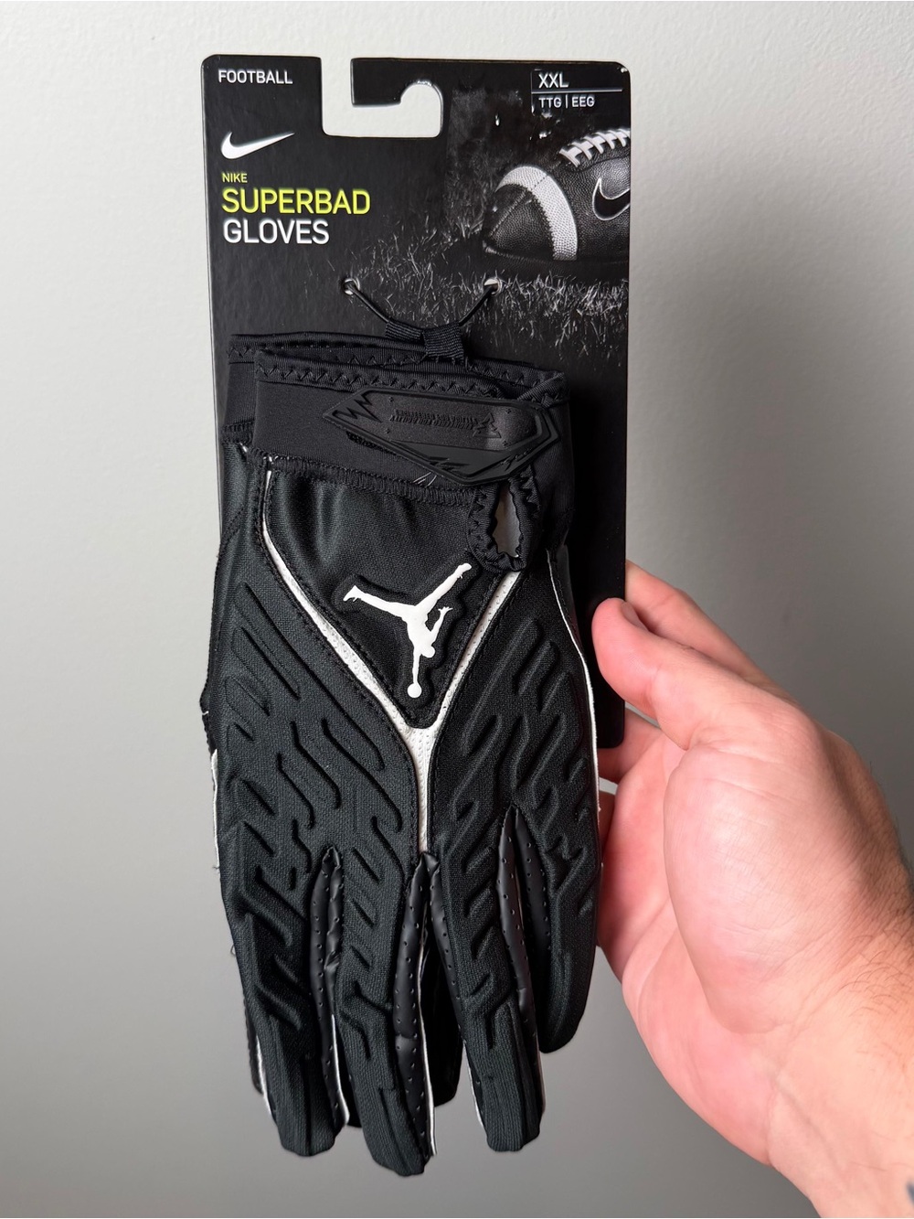 Nike Jordan Superbad Football Gloves Black White Men’s XXL 2XL DX4476-091 NEW